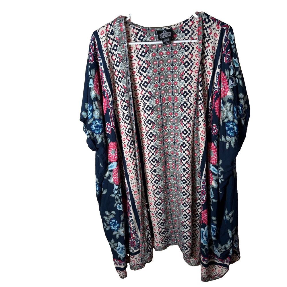 Angie Sweater Women's Small Open Cardigan Knit Boho Colorful Artsy Top